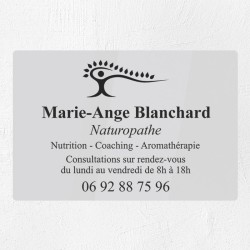 Plaque naturopathe en plexiglas gravé 30x20cm