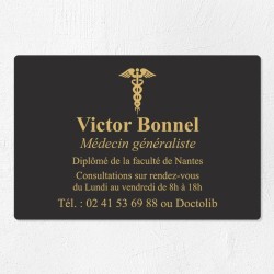 Plaque médecin personnalisée économique en PVC gravoply 30x20cm