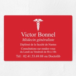 Plaque médecin personnalisée économique en PVC gravoply 30x20cm