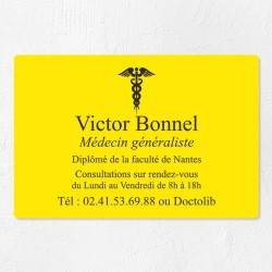 Plaque médecin personnalisée économique en PVC gravoply 30x20cm