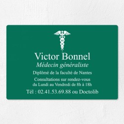 Plaque médecin personnalisée économique en PVC gravoply 30x20cm