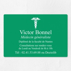 Plaque médecin personnalisée économique en PVC gravoply 30x20cm