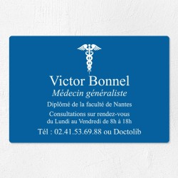 Plaque médecin personnalisée économique en PVC gravoply 30x20cm