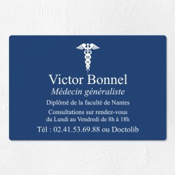 Plaque médecin personnalisée économique en PVC gravoply 30x20cm