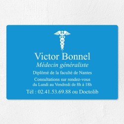 Plaque médecin personnalisée économique en PVC gravoply 30x20cm