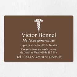 Plaque médecin personnalisée économique en PVC gravoply 30x20cm