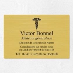 Plaque médecin personnalisée économique en PVC gravoply 30x20cm