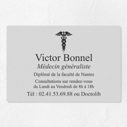 Plaque médecin personnalisée économique en PVC gravoply 30x20cm