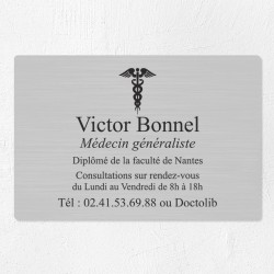 Plaque médecin personnalisée économique en PVC gravoply 30x20cm