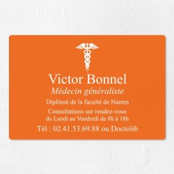 Plaque médecin personnalisée économique en PVC gravoply 30x20cm