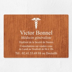 Plaque médecin personnalisée économique en PVC gravoply 30x20cm