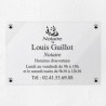 Plaque notaire personnalisée en plexiglas transparent 30x20cm