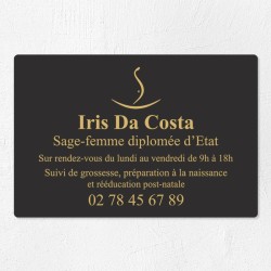 Plaque sage-femme économique en PVC gravoply 30x20cm