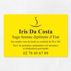 Plaque sage-femme économique en PVC gravoply 30x20cm