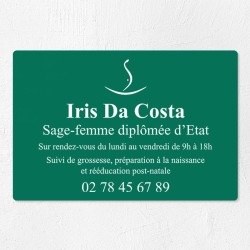 Plaque sage-femme économique en PVC gravoply 30x20cm