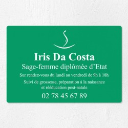 Plaque sage-femme économique en PVC gravoply 30x20cm
