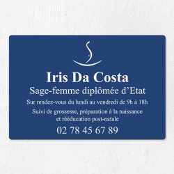 Plaque sage-femme économique en PVC gravoply 30x20cm