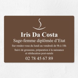 Plaque sage-femme économique en PVC gravoply 30x20cm