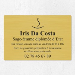 Plaque sage-femme économique en PVC gravoply 30x20cm