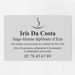 Plaque sage-femme économique en PVC gravoply 30x20cm