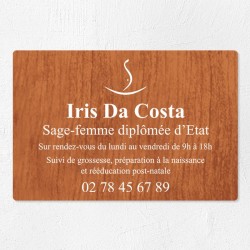 Plaque sage-femme économique en PVC gravoply 30x20cm