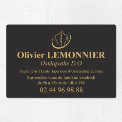 Plaque ostéopathe économique en PVC gravoply 30x20cm