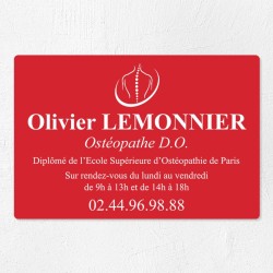 Plaque ostéopathe économique en PVC gravoply 30x20cm