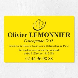 Plaque ostéopathe économique en PVC gravoply 30x20cm