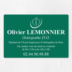 Plaque ostéopathe économique en PVC gravoply 30x20cm
