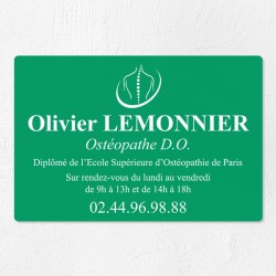 Plaque ostéopathe économique en PVC gravoply 30x20cm