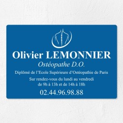 Plaque ostéopathe économique en PVC gravoply 30x20cm