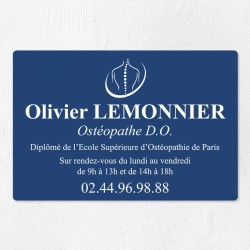 Plaque ostéopathe économique en PVC gravoply 30x20cm