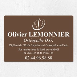 Plaque ostéopathe économique en PVC gravoply 30x20cm
