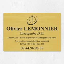 Plaque ostéopathe économique en PVC gravoply 30x20cm