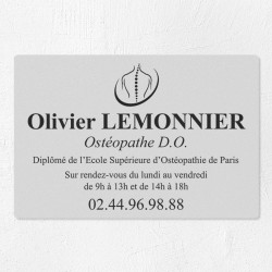 Plaque ostéopathe économique en PVC gravoply 30x20cm