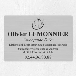 Plaque ostéopathe économique en PVC gravoply 30x20cm