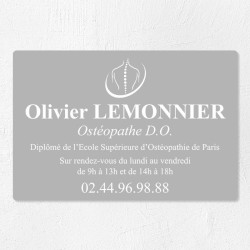 Plaque ostéopathe économique en PVC gravoply 30x20cm