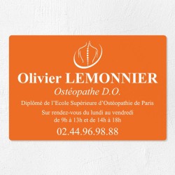Plaque ostéopathe économique en PVC gravoply 30x20cm