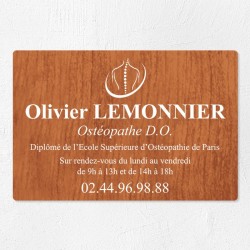 Plaque ostéopathe économique en PVC gravoply 30x20cm