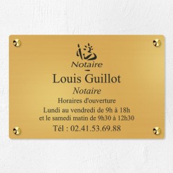 Plaque notaire en laiton à personnaliser 30x20cm