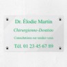 Plaque professionnelle en plexiglas transparent 25x15cm