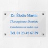 Plaque professionnelle en plexiglas transparent 25x15cm