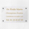 Plaque professionnelle en plexiglas transparent 25x15cm