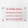 Plaque professionnelle en plexiglas transparent 25x15cm