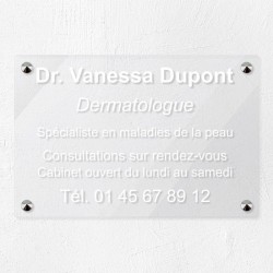 Plaque personnalisée en plexiglas transparent 30x20cm｜Plaque pro