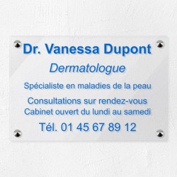Plaque personnalisée en plexiglas transparent 30x20cm｜Plaque pro