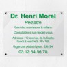 Plaque professionnelle en plexiglas transparent 40x30cm