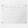 Plaque professionnelle en plexiglas transparent 40x30cm