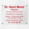 Plaque professionnelle en plexiglas transparent 40x30cm