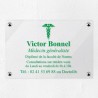 Plaque médecin personnalisée en plexiglas transparent 30x20cm